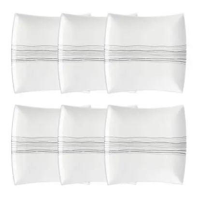 Lot de 6 assiettes plates "Lignes" Expédition Rapide