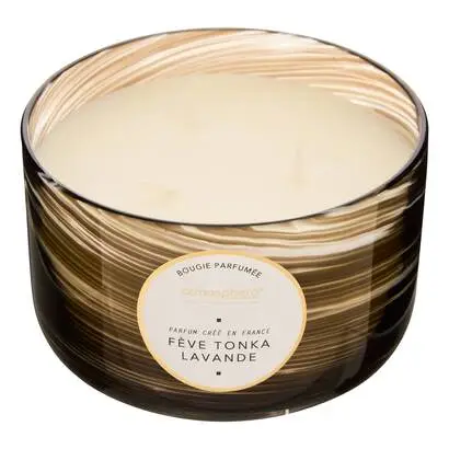 Bougie parfum&eacute;e rond « Wavy » Soldes