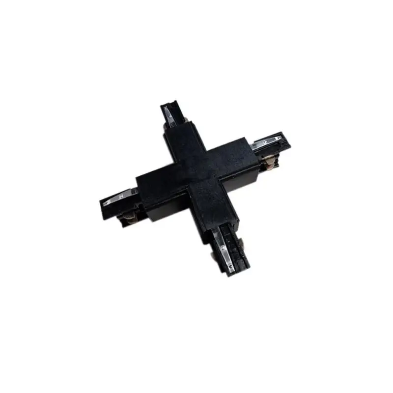 Connecteur LED en X pour Rail Triphasé NOIR Nouvel Arrivage