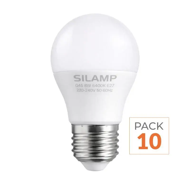 Acheter En Ligne Ampoule LED E27 8W 220V G45 300° – Pack de 10