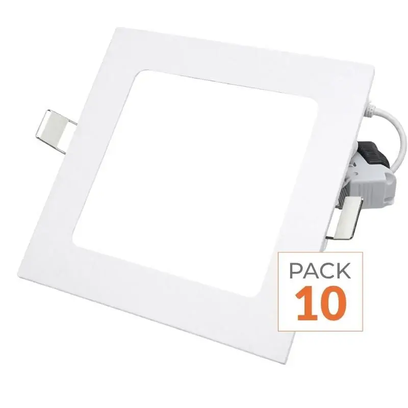 Must-Have Spot LED Encastrable Carré BLANC 6W – Pack de 10