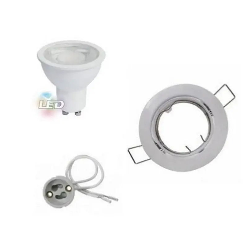 Expédié Aujourd&rsquo;hui Kit Spot LED GU10 encastrable 8W Orientable Rond Blanc