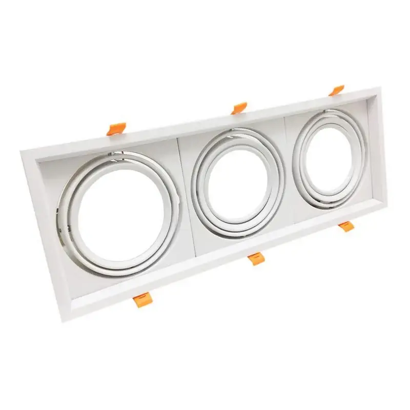 Expédition Rapide Support Triple Orientable BLANC Encastrable pour Ampoule AR111