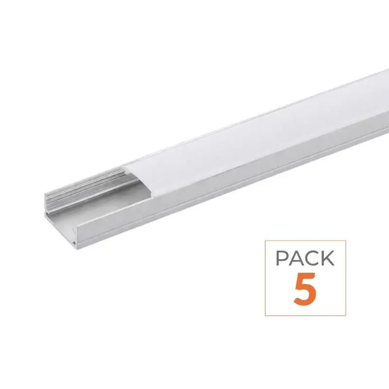 Achetez Aujourd&rsquo;hui Profilé Aluminium 2m pour Ruban LED Couvercle Blanc Opaque – Pack de 5