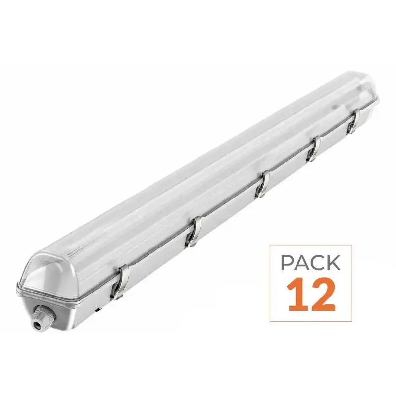 Nouvelle Collection Pack de12 - Réglette LED étanche pour Tube LED T8 120cm IP65