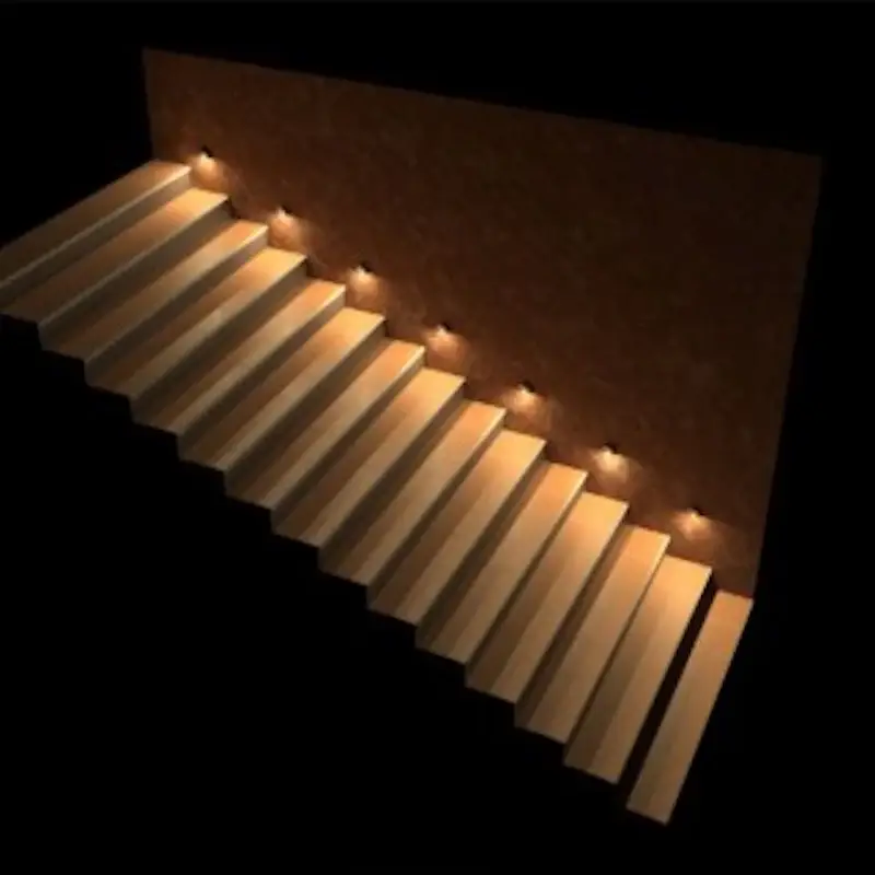 Balise LED saillie Ronde 2W 220V 55° Noire IP65 pour Escalier Nouvelle Collection