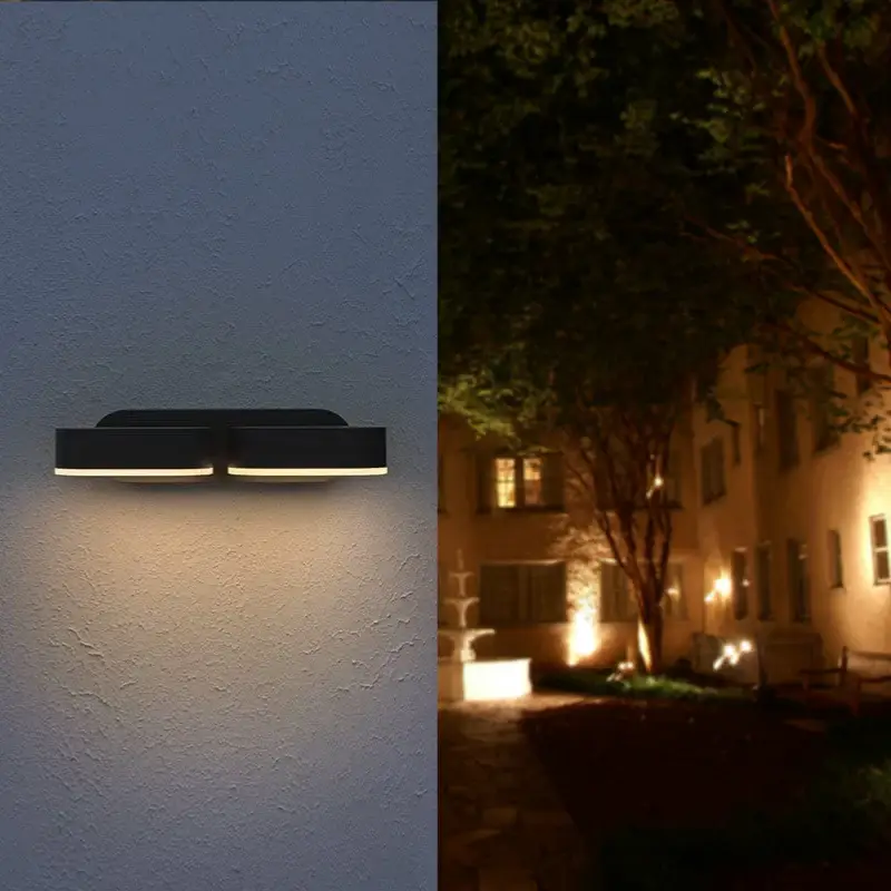 Applique Murale Double Noire LED 12W IP54 Orientable Ovale Promotion