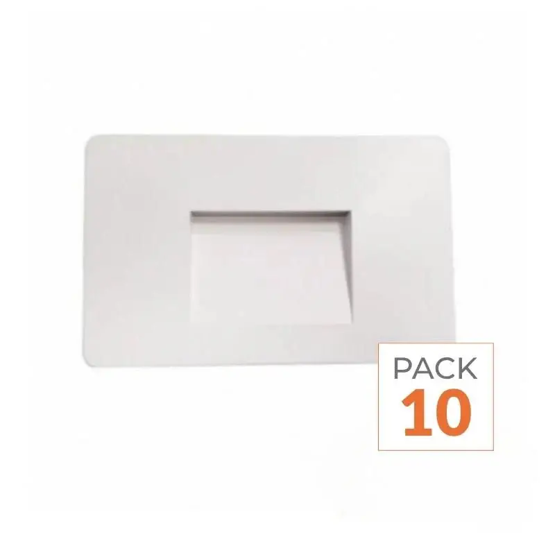 Remise Balise LED saillie 3W 220V 120° Blanche IP44 pour Escalier - Pack de 10