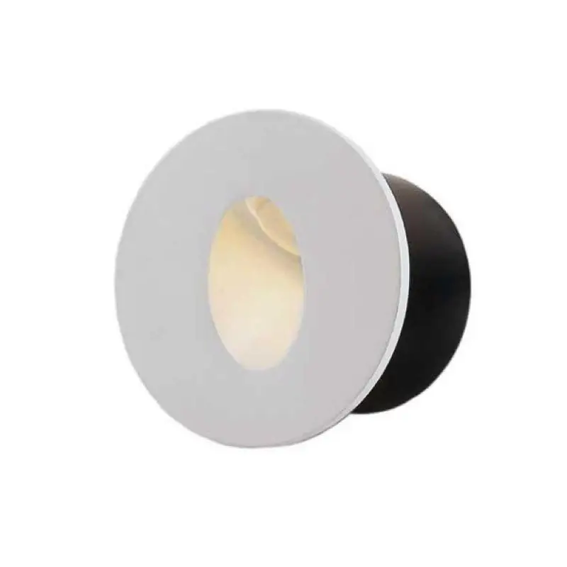 Balise LED Encastrable Ronde 3W 220V 34° Blanche IP20 pour Escaliers Must-Have