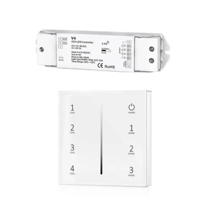 Soldes Kit Variateur Tactile Monochrome Sans Fil 4 Zones et Dimmer RF