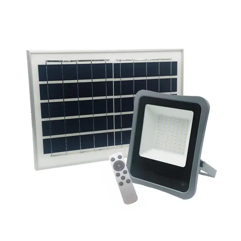 Acheter En Ligne Projecteur Solaire LED 20W IP65 Dimmable (Panneau Solaire + Télécommande Inclus)