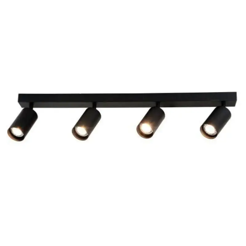 Plafonnier 4 Spots Orientables Noir pour Ampoule GU10 Solde