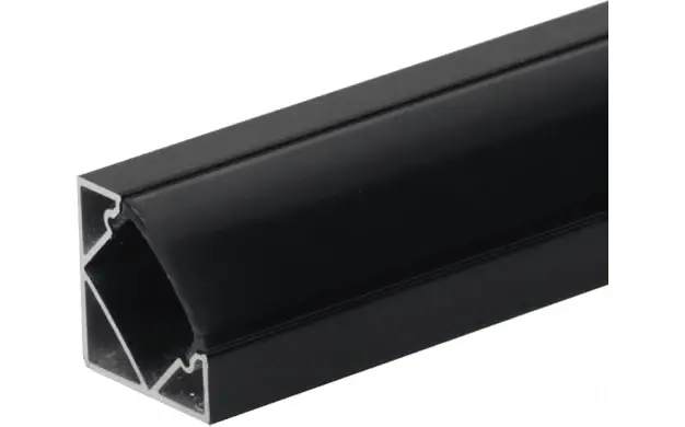 Super Prix Profilé Aluminium Noir Angle 2m pour Ruban LED Couvercle Noir Opaque