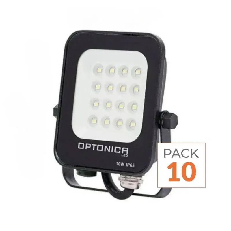 Prix Choc Projecteur LED Extérieur SMD 10W IP65 Noir – Pack de 10
