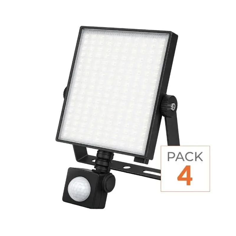 Projecteur LED Connecté WiFi RGBW 20W IP44 avec Détecteur de Mouvement (Lot de 4) Petit Prix