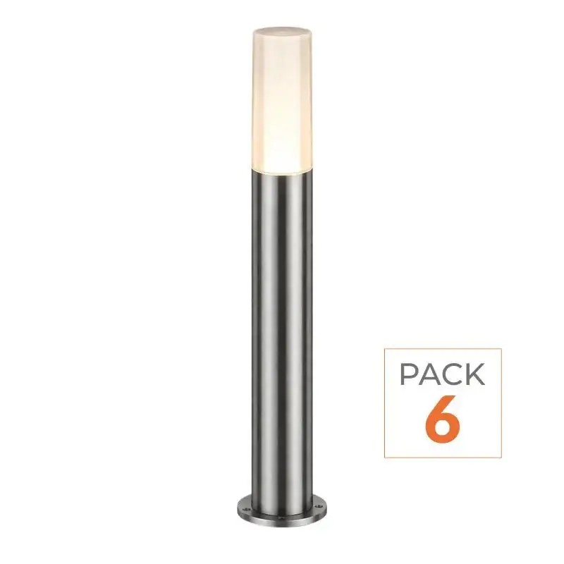 Pack de6 - Borne Extérieure 100cm 220V IP65 ARGENT pour Ampoule E27 Populaire
