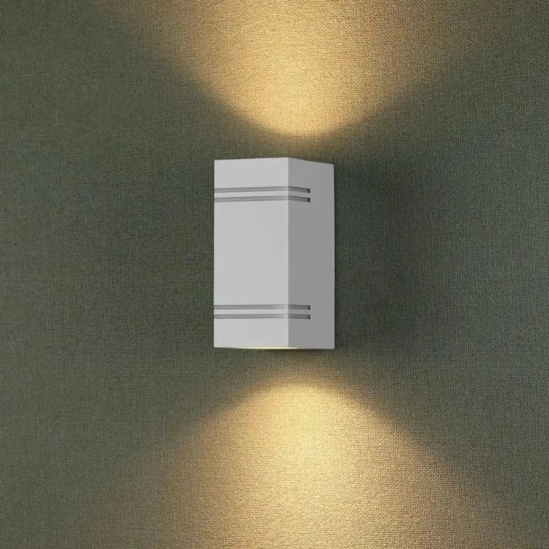 Applique Murale LED Blanche Carrée IP44 Double Faisceau GU10 Acheter En Ligne