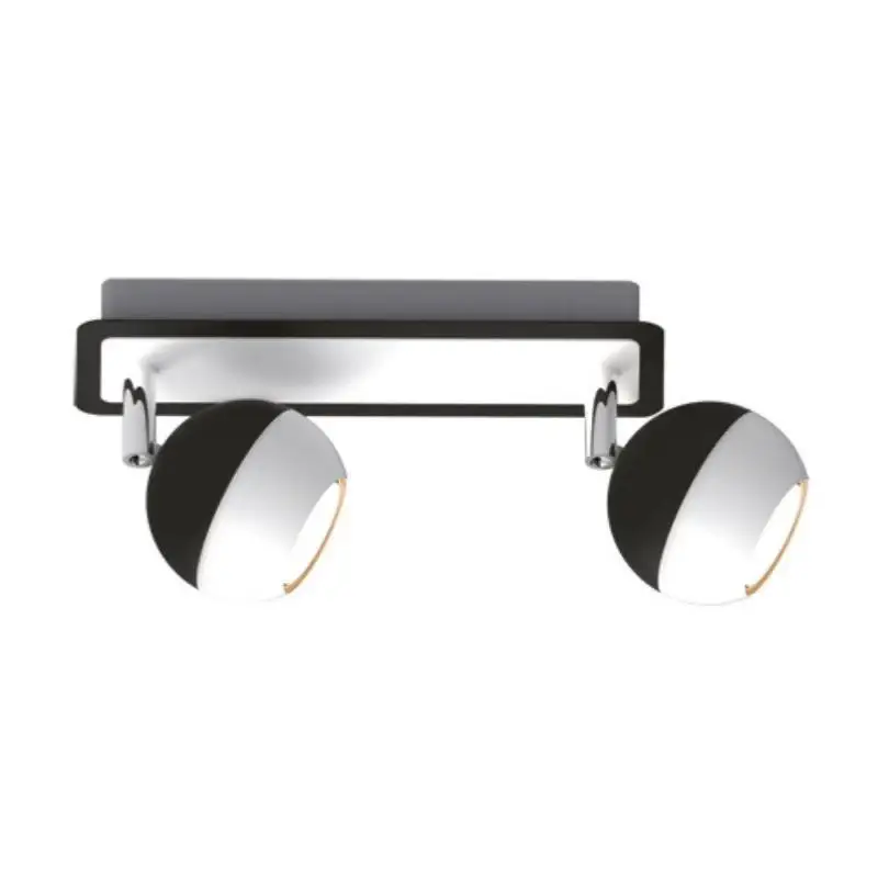 Plafonnier 2 Spots Orientables Noir et Blanc Carré en Saillie pour Ampoule GU10 Acheter Direct