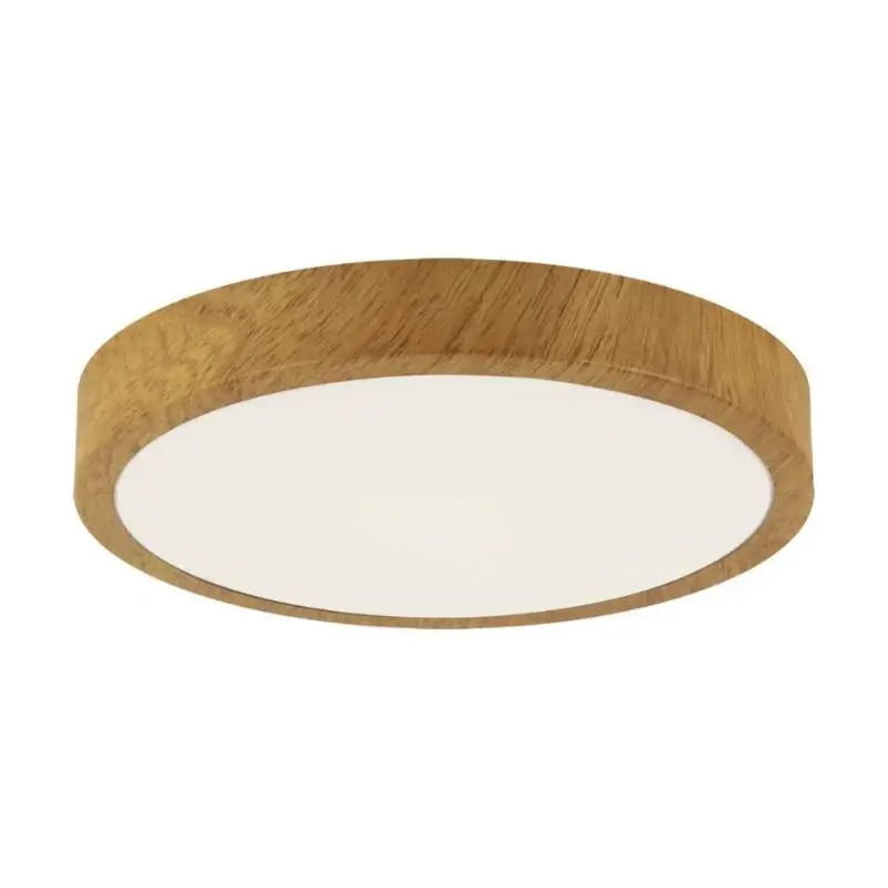 Bon Marché Plafonnier LED 18W Bois Chêne 28cm