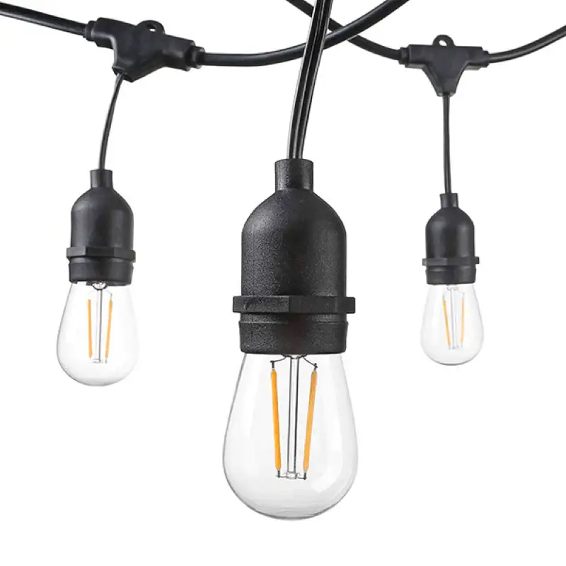 Guirlande Guinguette LED 15M IP65 pour 15 Ampoules E27 Suspendues (non fournies) Dernier Modèle