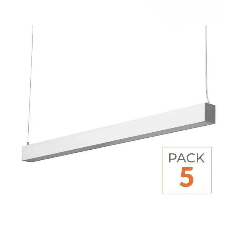 Réglette Suspendue LED Large 120cm 35W Argent (Lot de 5) Meilleure Vente