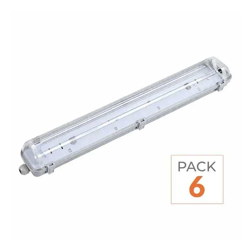 Kit de Réglette LED IP65 + 2 Tube Néon LED 150cm T8 22W - Pack de 6 Expédié Aujourd'hui
