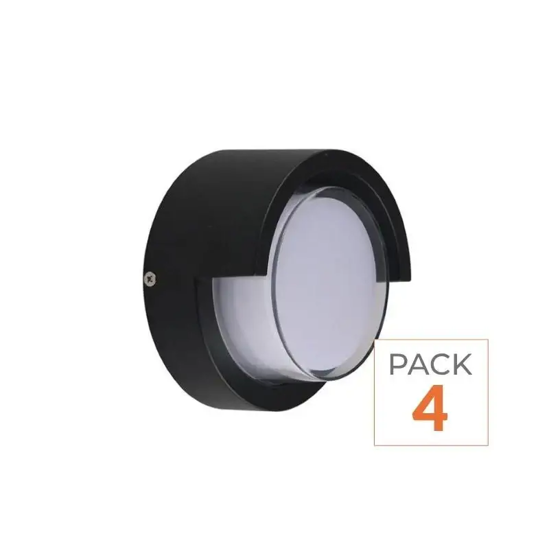 Applique Murale LED 15W Noire Ronde IP65 avec Cache – Pack de 4 Commander Maintenant