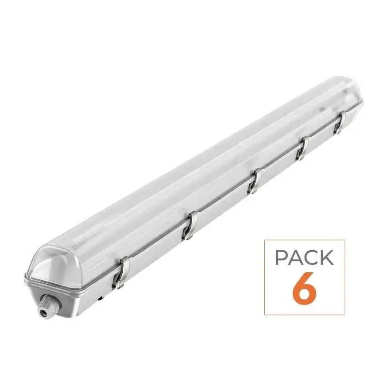 Pas Cher Réglette étanche 150 cm pour 1 Tube LED T8 IP65 (Boitier vide) – Pack de 6