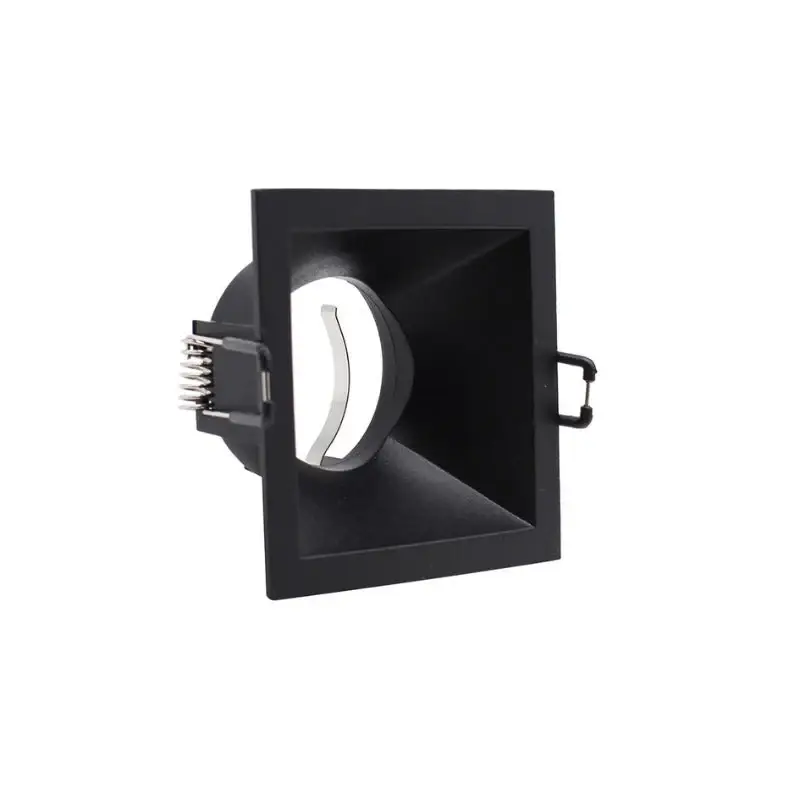 Support Encastrable Spot Carré Noir Mat pour Ampoule GU10 Prix Réduit