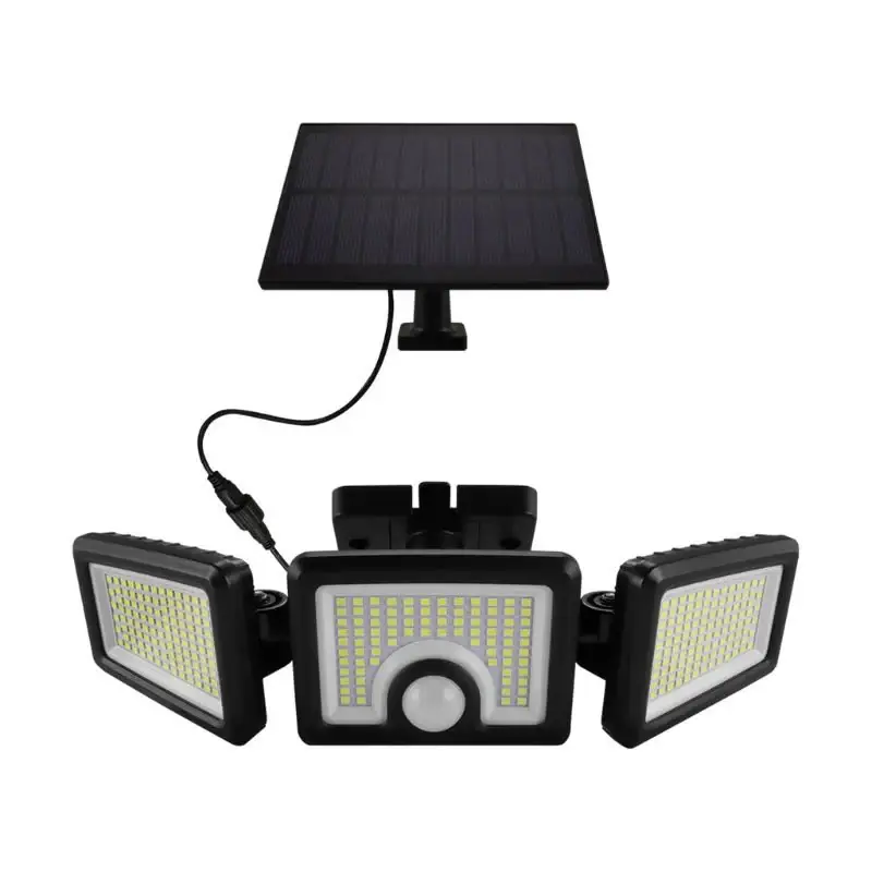 Paiement Sécurisé Lampe Solaire d'Extérieur 3 Têtes IP65 avec Détecteur de Mouvement