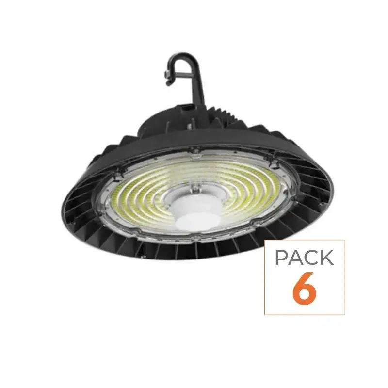 Remise Pack de6 - Suspension LED Industrielle UFO Dimmable 150W-200W-250W 187lm/W avec détecteur de mouvement - Garantie 5 ans