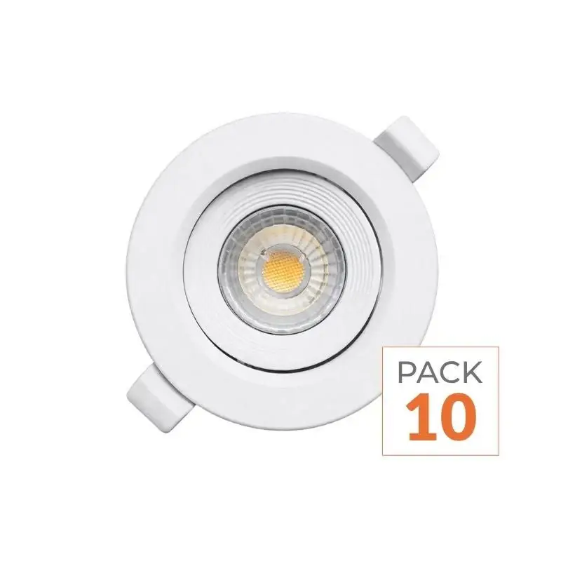 Prix Promo Spot LED Encastrable 5W CCT 38° Orientable - 3000K/4000K/6000K - Pack de 10