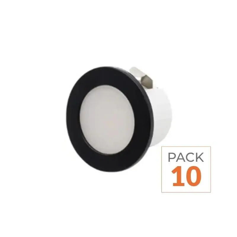 Mini Spot LED Encastrable 3W CCT Noir – 3000K/4000K/6000K – Pack de 10 Usine Directe