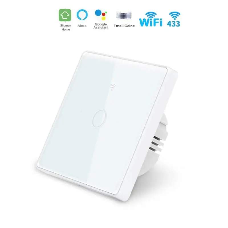 Paiement Sécurisé Interrupteur Mural Simple Connecté Wifi Tactile BLANC – Silumen Home