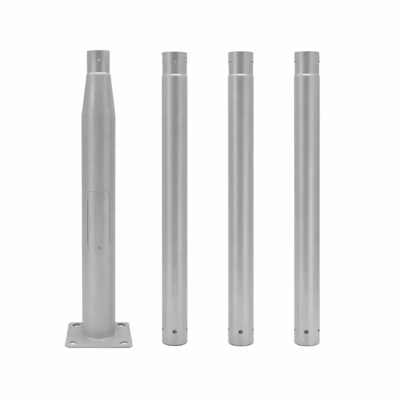 Mât d’Éclairage Public Droit 4m Ø60mm Gris Petit Prix