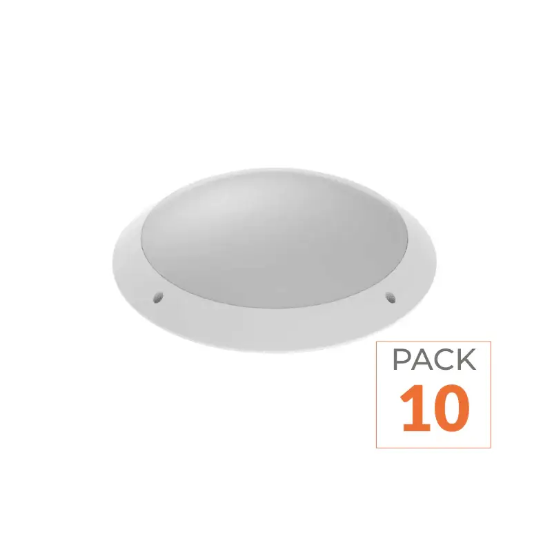 Hublot LED IP65 IK10 ø30 cm avec Détecteur pour 2 Ampoules E27 – Pack de 10 Prix Réduit