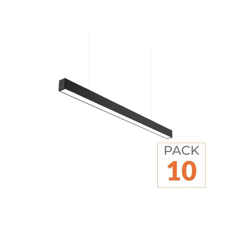 Expédition Rapide Suspension Linéaire LED 120cm 36W Interconnectable NOIR – Garantie 5 ans – Pack de 10