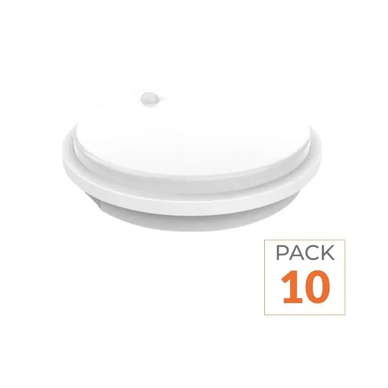 Promotion Saisonnière Hublot LED Extérieur Rond 10W IP54 Blanc avec détecteur de mouvement – Pack de 10