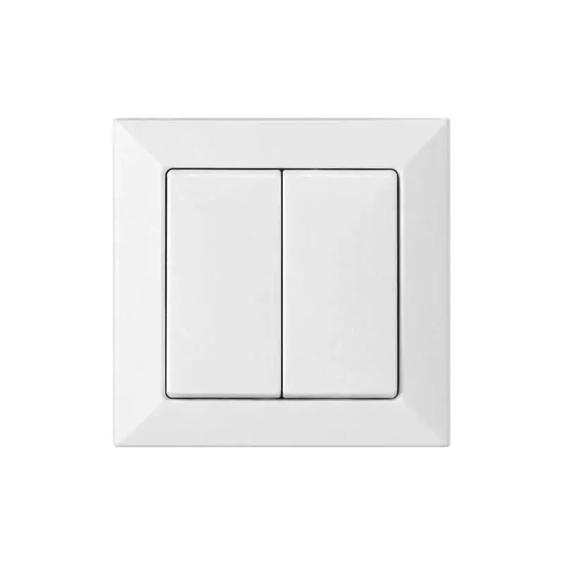 Interrupteur Mural Double Encastré 10A – Blanc mat Meilleur Prix
