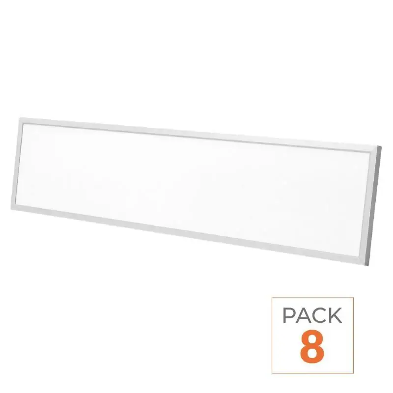 Dernière Chance Panneau LED Backlit CCT 120x30cm 28W UGR<19 140lm/W Cadre Blanc - 3000K/4000K/6000K - Pack de 8