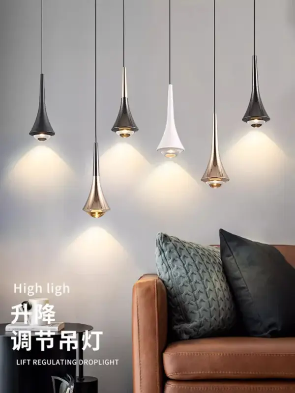 Bedroom bedside chandelier modern simple can lift creative light lu… Offre Spéciale