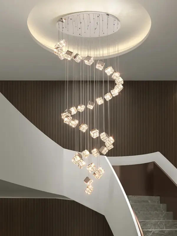 Meilleure Vente Modern light luxury k9 crystal villa living room elevated loft apar…