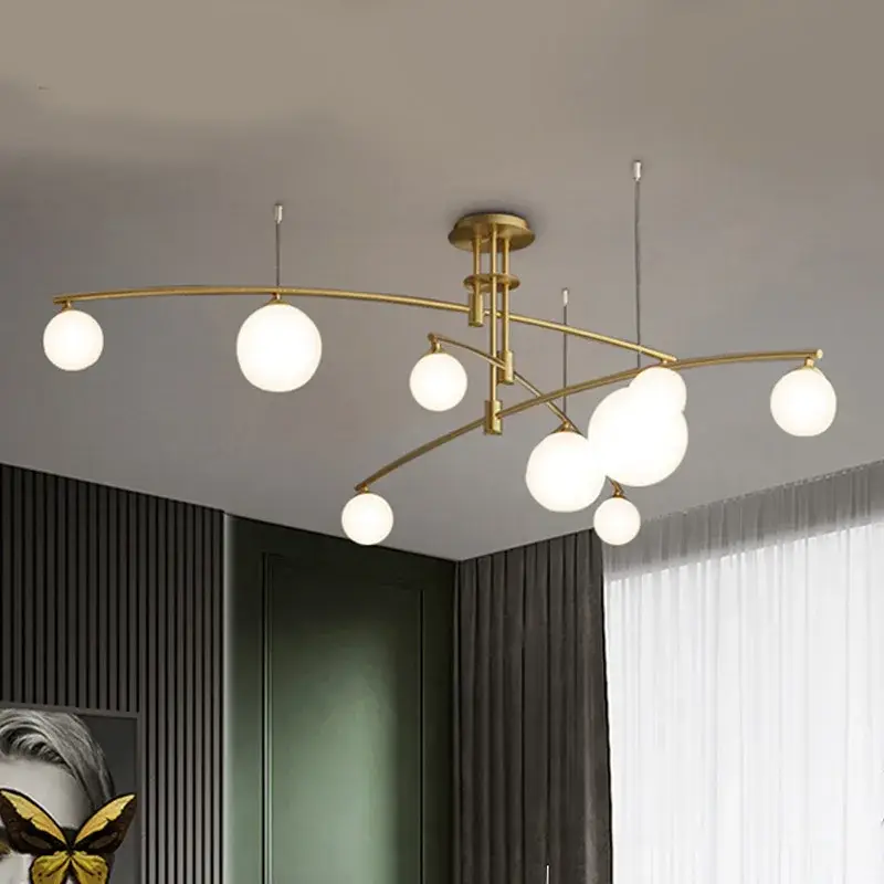 Vente Directe Lustre en métal et verre pour barre de suspension cuisine