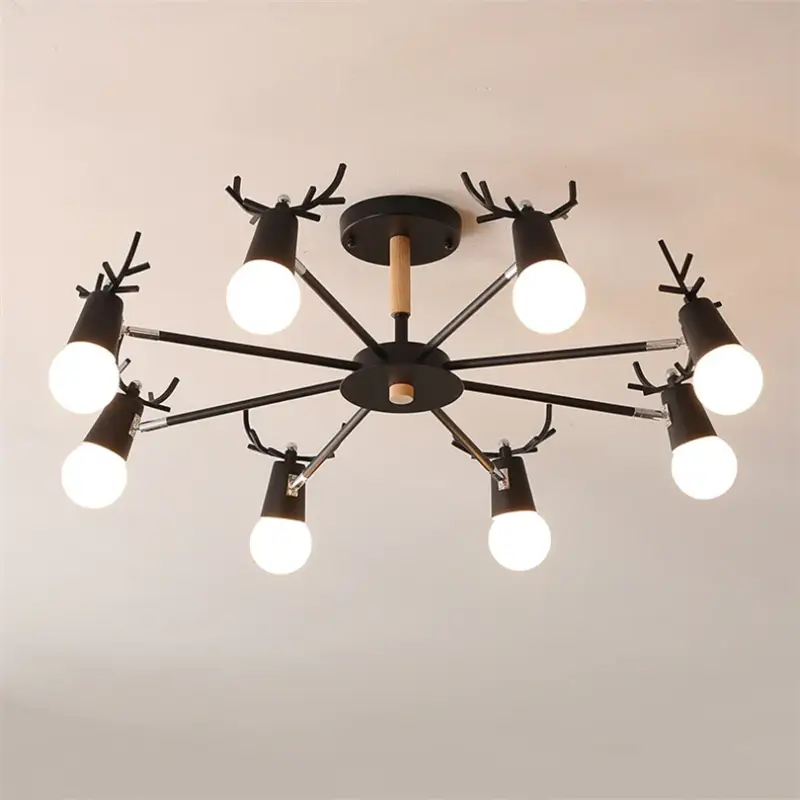 Usine Directe Lustre en bois led nordique pour enfants style macaron
