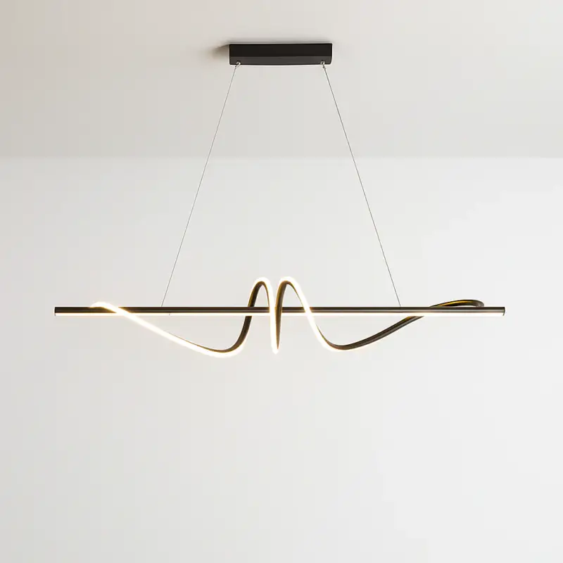 Suspension led incurvée design nordique pour cuisine barre minimaliste Nouveauté
