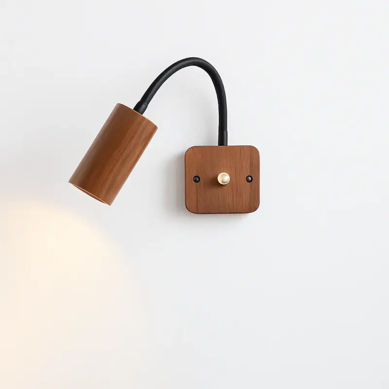 Nouveauté Applique murale en bois de noyer avec interrupteur éclairage d'…