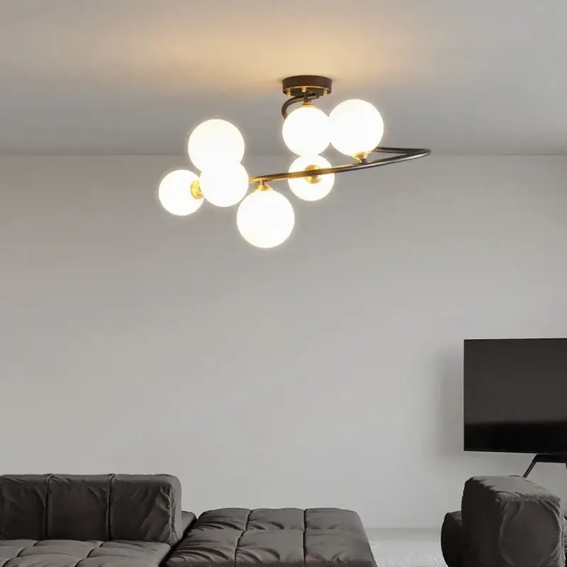 Super Prix Plafonnier moderne en cuivre irrégulier avec lumière personnalisée