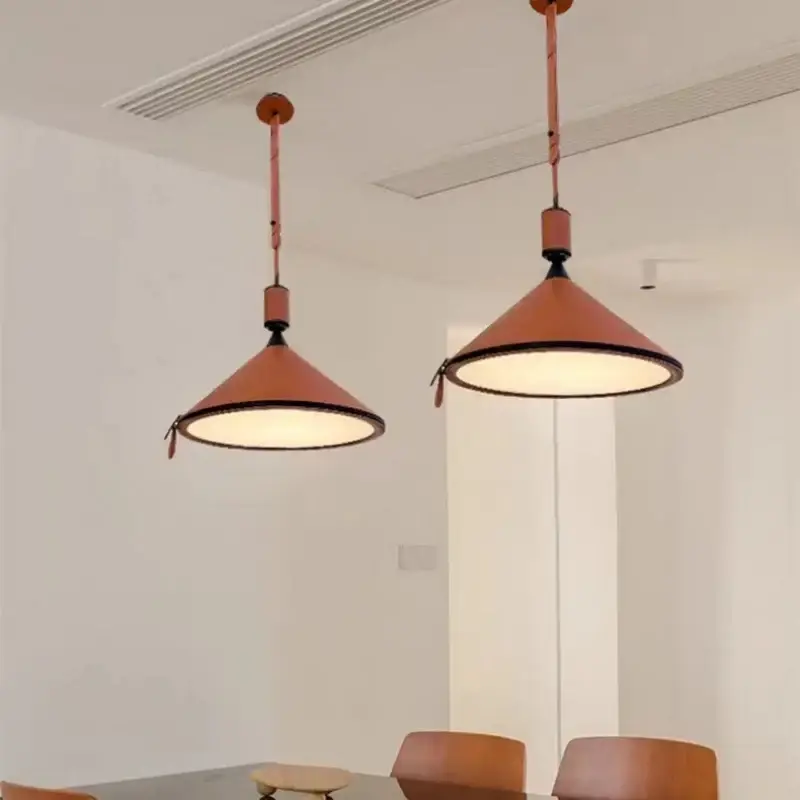 Top Vente Suspension led en cuir artificiel luminaire décoratif