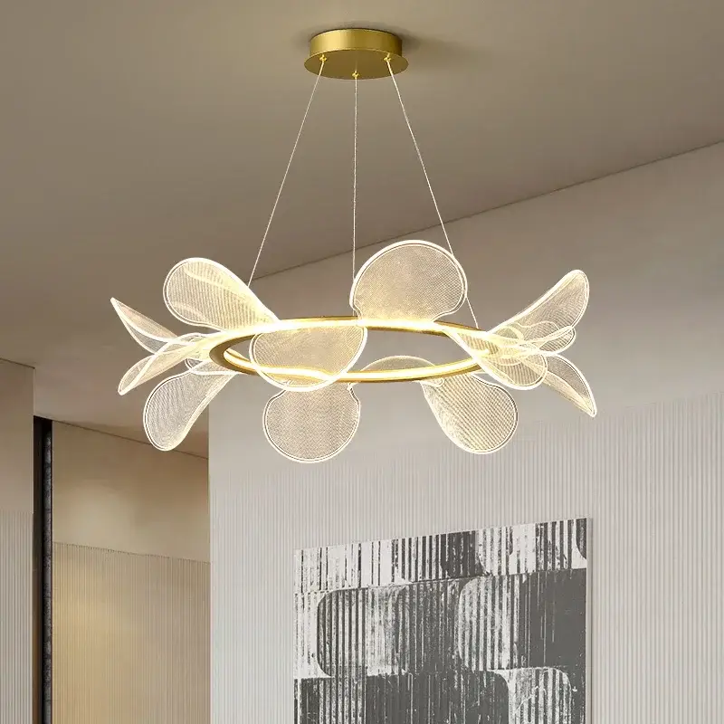 Lustre led moderne en acrylique forme de fleur luxueux Achat Immédiat