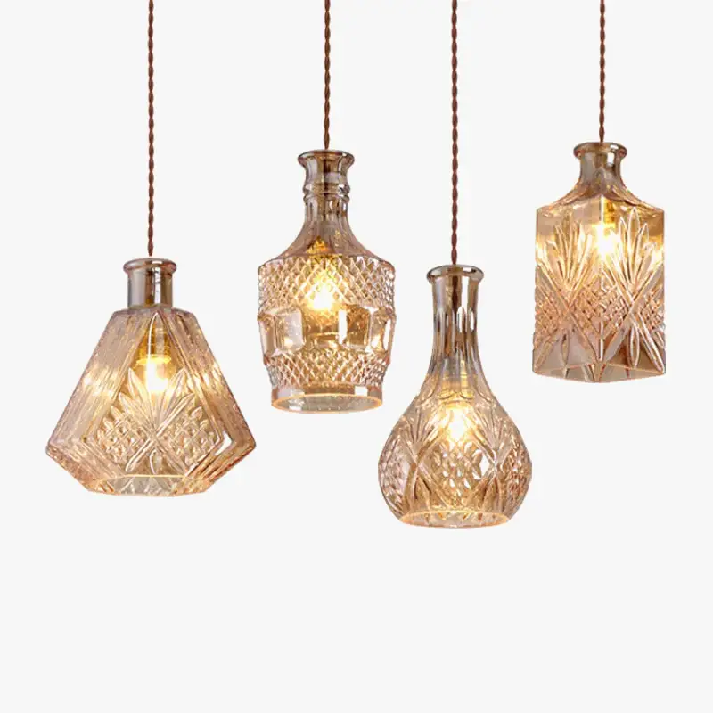 Suspension vintage en verre sculpté pour décoration de plafond Satisfait Ou Remboursé